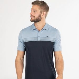 Travis Matthew “Chock a Block” polo. Color faded denim. Great condition